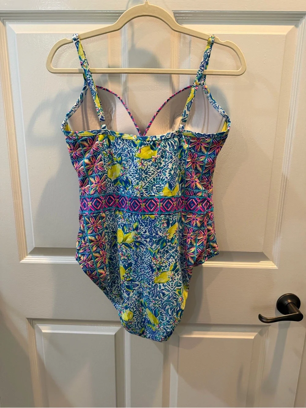 Lilly Pulitzer Palma One Piece Swimsuit Resort White Zest For Life Size 14